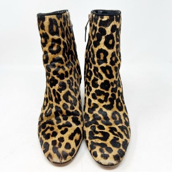 Sam Edelman Shoes - SAM EDELMAN BROWN BLACK FAUX FUR LEOPARD SIDE ZIP BOOTIES SZ 7